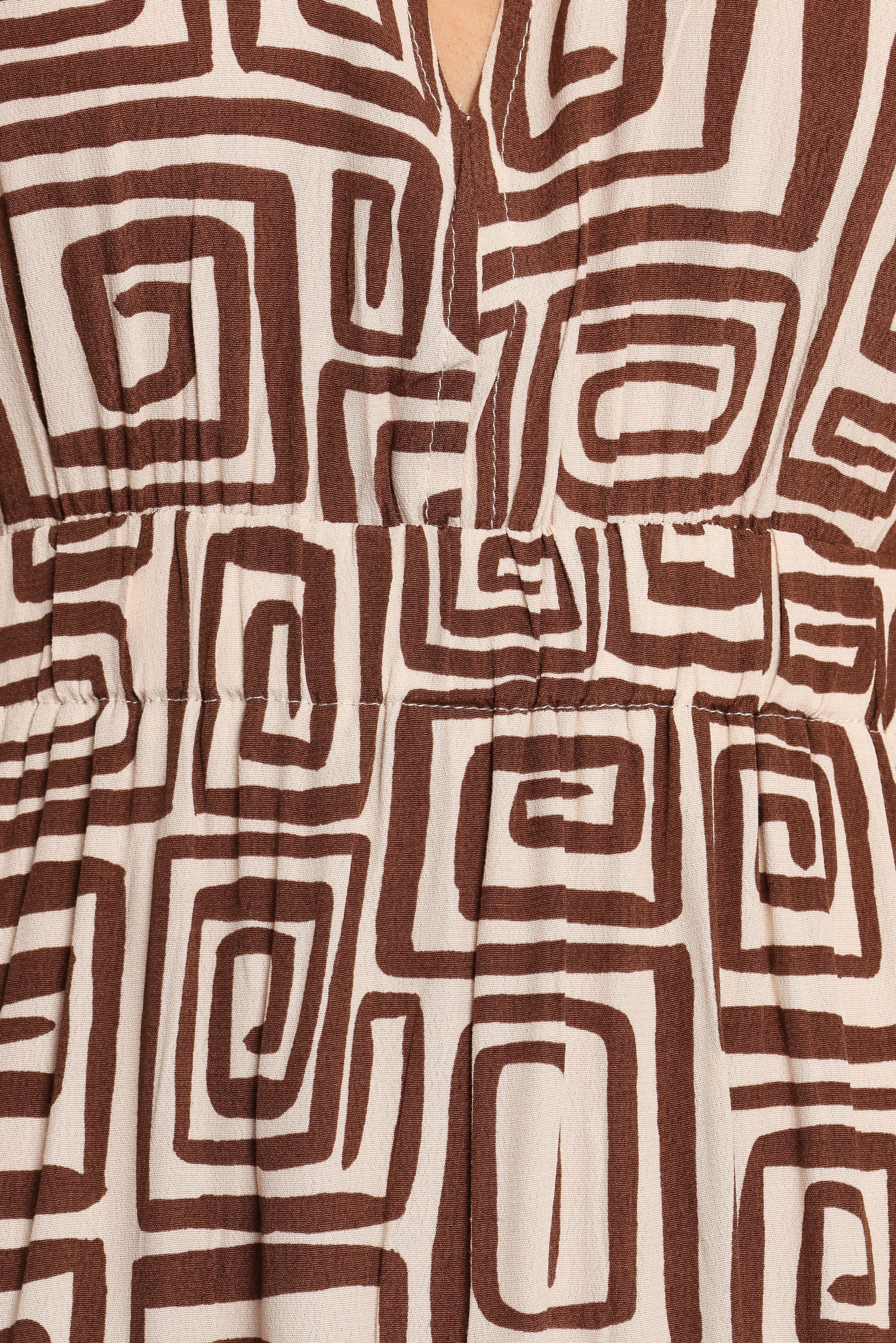 Solange Maxi Dress Chocolate Brown Print