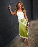 Lets Go Out Asymmetric Satin Skirt