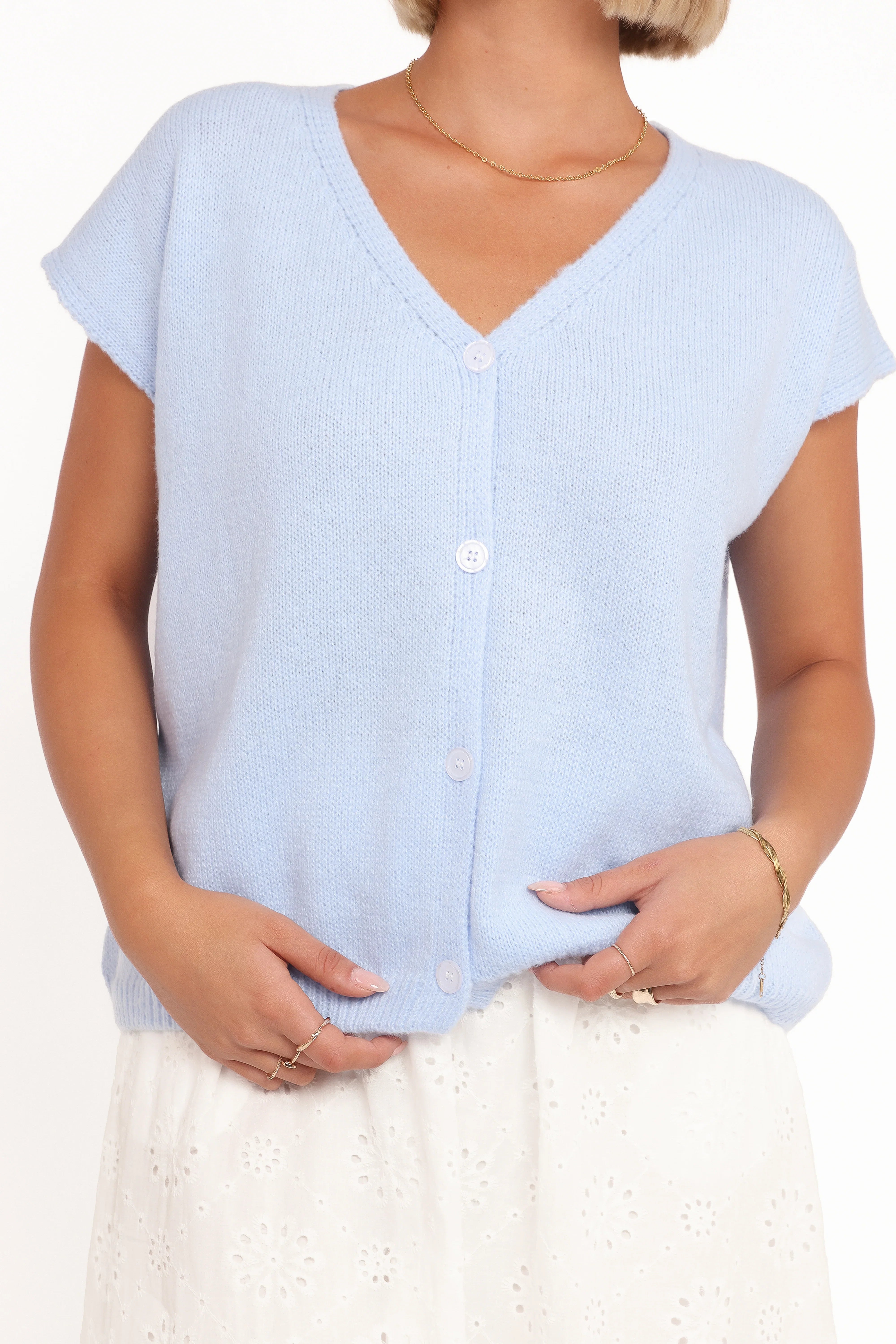 Mariana Knit Vest Pale Blue