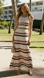 Kamali Halter Neck Top Natural Stripe