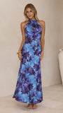 Oralia Maxi Dress Blue Floral