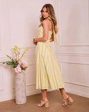 Modern Blossom Floral Halter Midi Dress