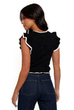 Abby Knit Top Black White