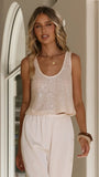 Alix Sequin Top Champagne