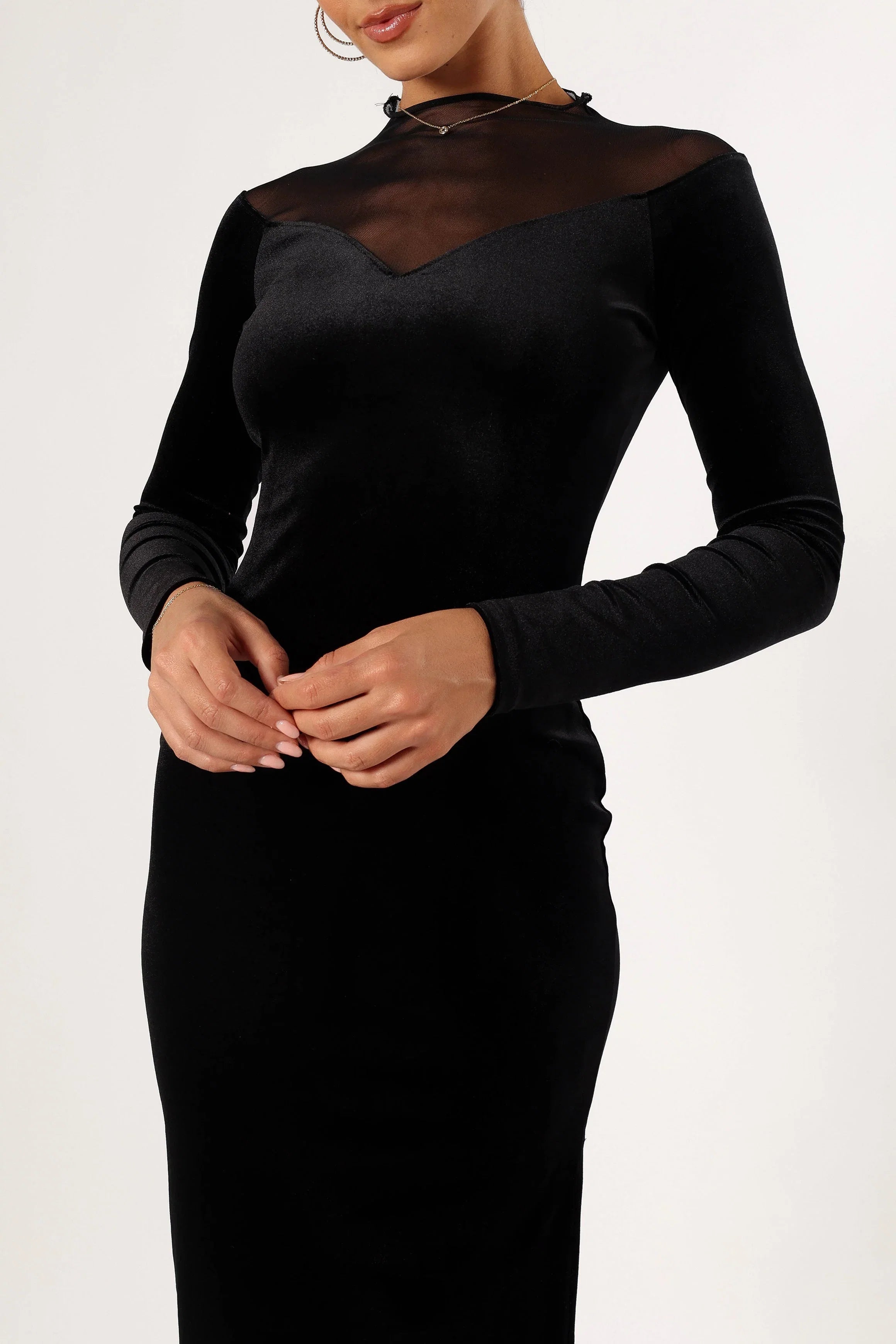 Jessica Long Sleeve Maxi Dress Black