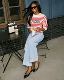 JAdore Striped Graphic Sweater