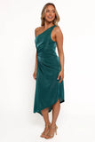 Emma One Shoulder Midi Dress Teal