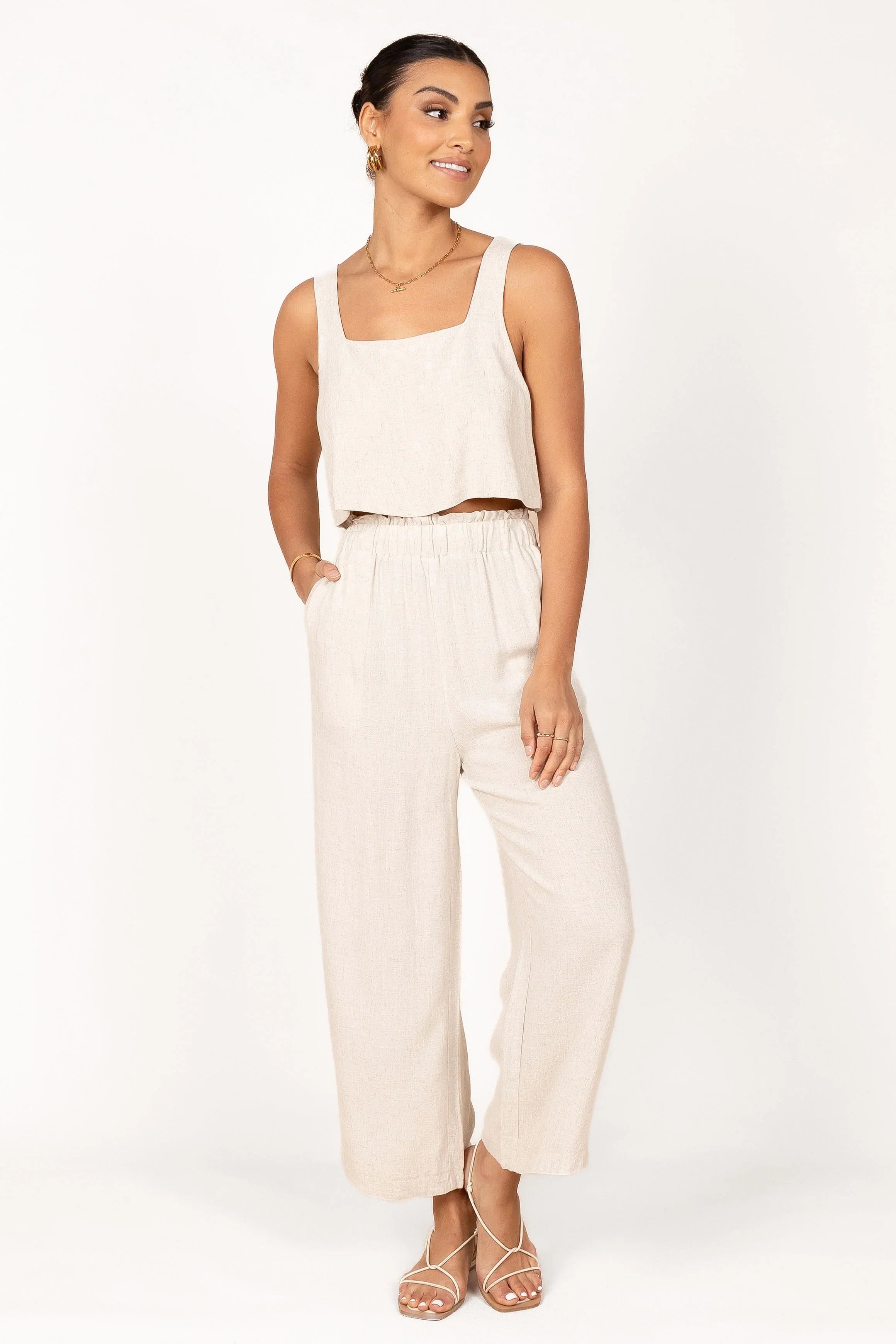 Eleanor Cropped Top Beige