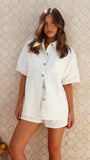 Olivia Shirt and Shorts Set White