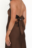 Nakita Halterneck Maxi Dress Brown