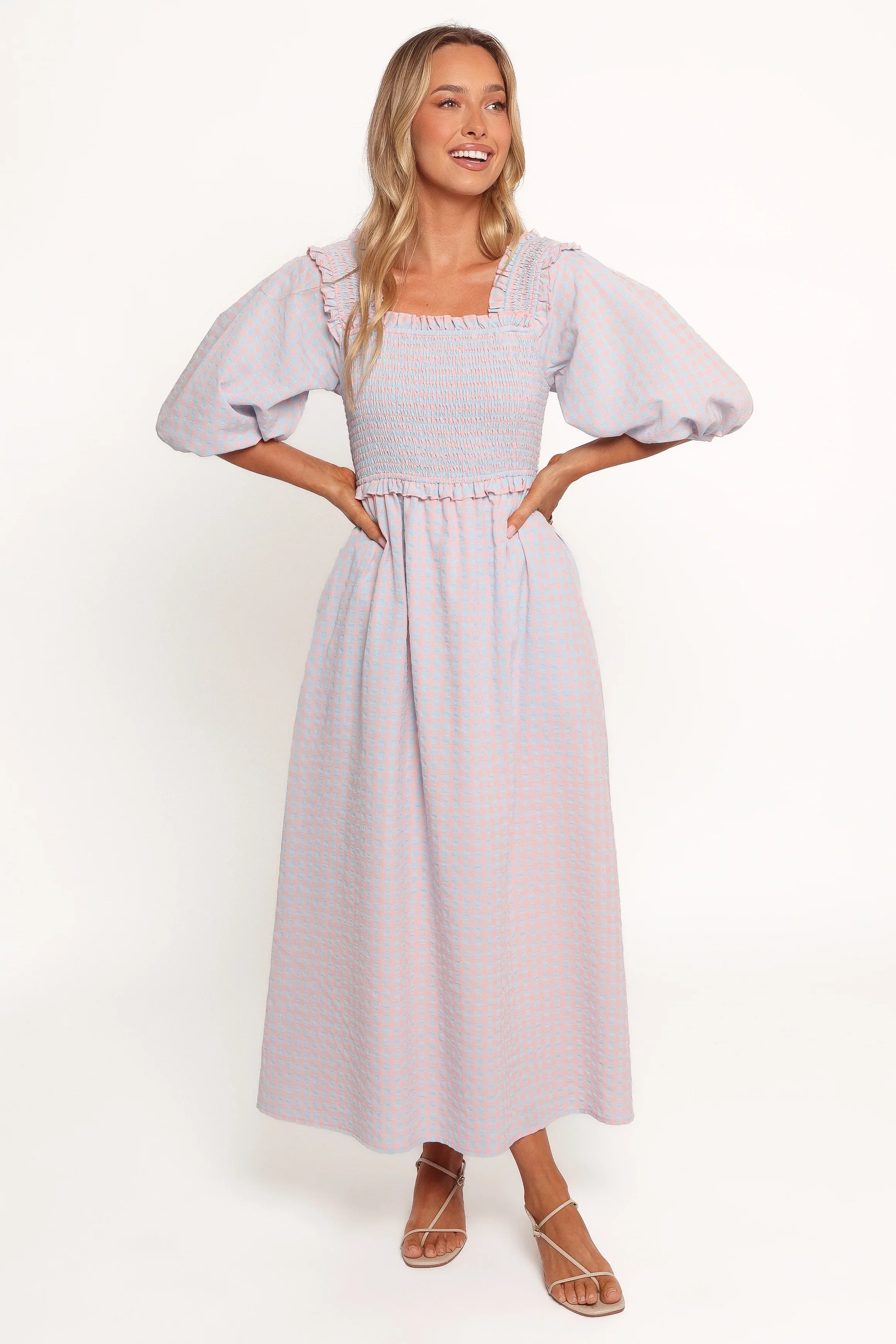 Lille Midi Dress Blue Gingham