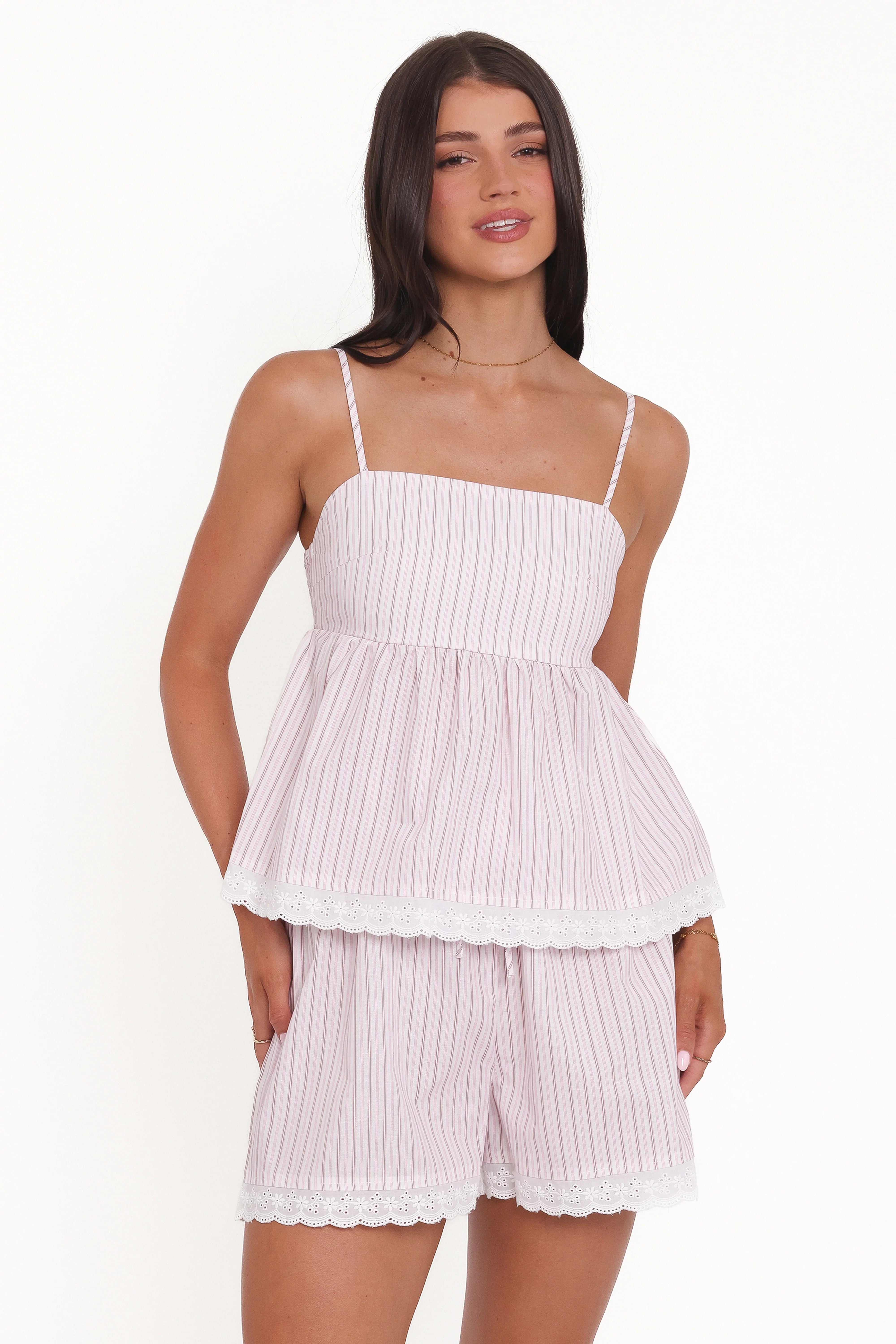 Bridie Short Set Pink Stripe