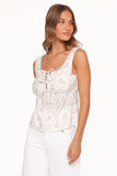 Gail Top White Vintage Floral