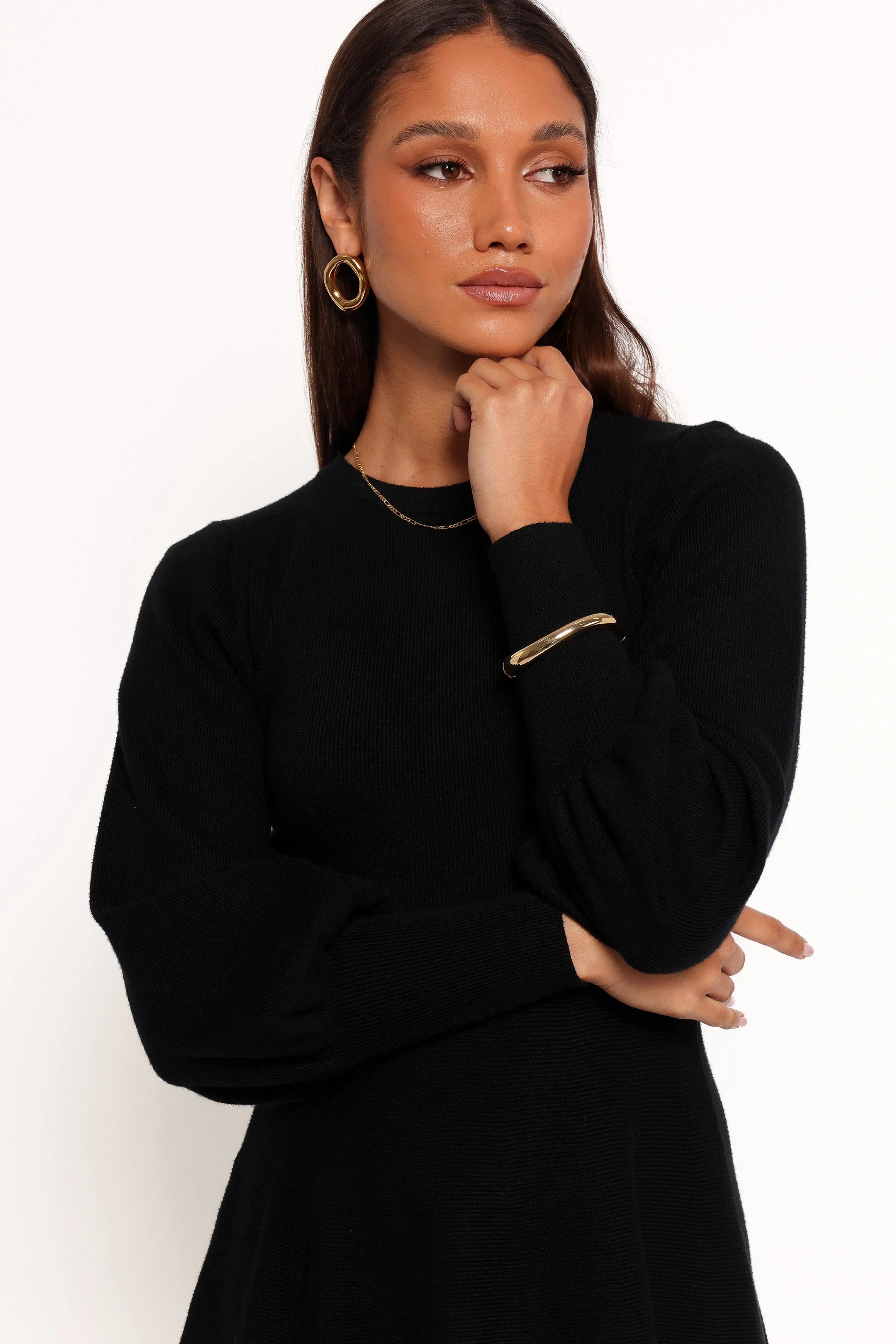 Gigi Long Sleeve Mini Dress Black