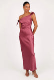 Selma Off Shoulder Maxi Dress Dark Rose