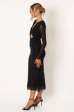 Salvatore Long Sleeve Midi Dress Black