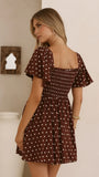 Molly Mini Dress Chocolate Nude Spot