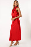 Anabelle Halter Neck Midi Dress Red