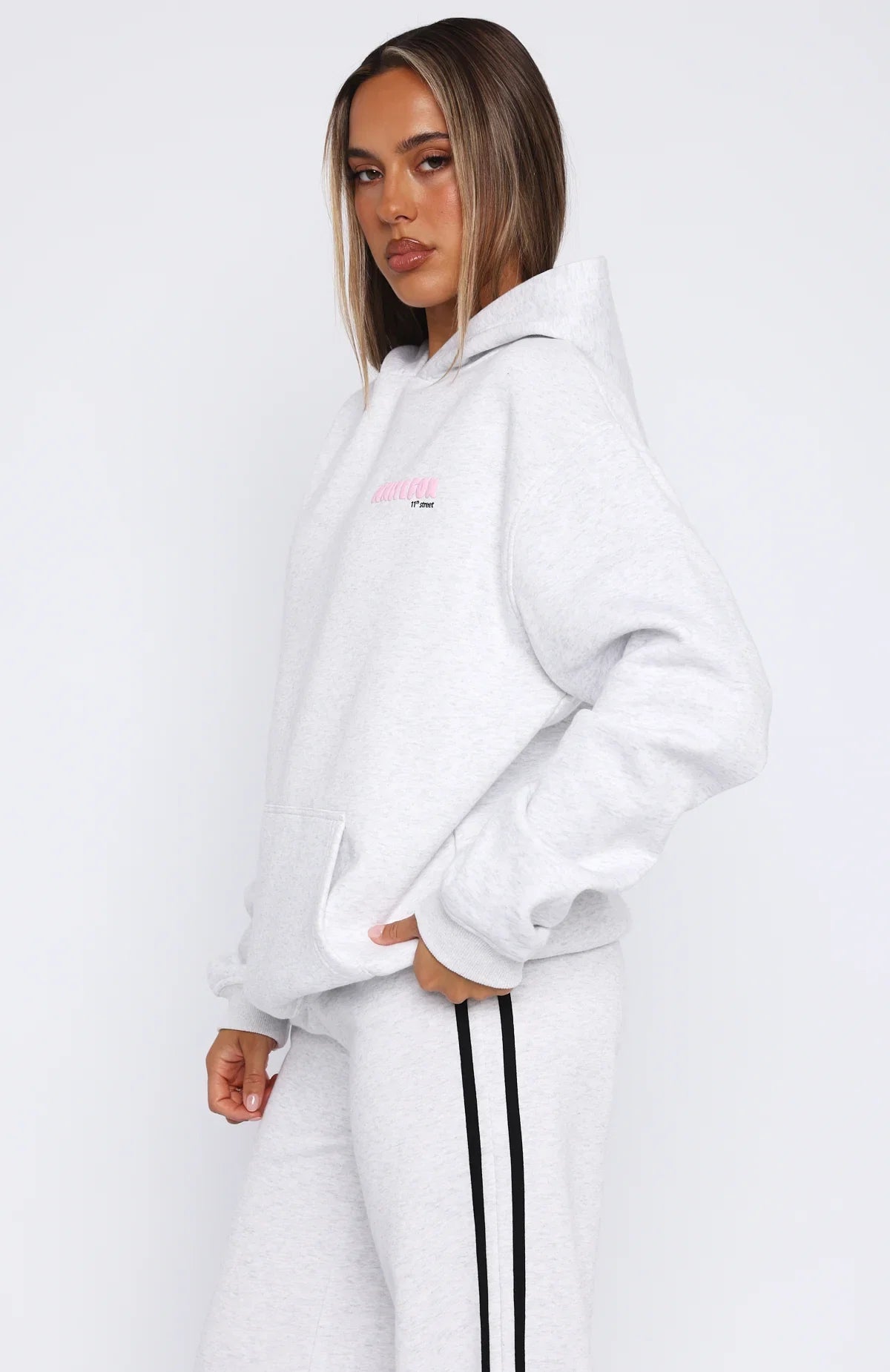 11th Street Shes So Lucky Oversized Hoodie Leopard Splice