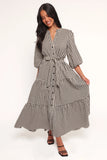 Dixon Maxi Dress Black Cream Gingham