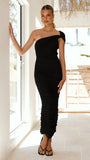 Liana Asymmetrical Maxi Dress Black