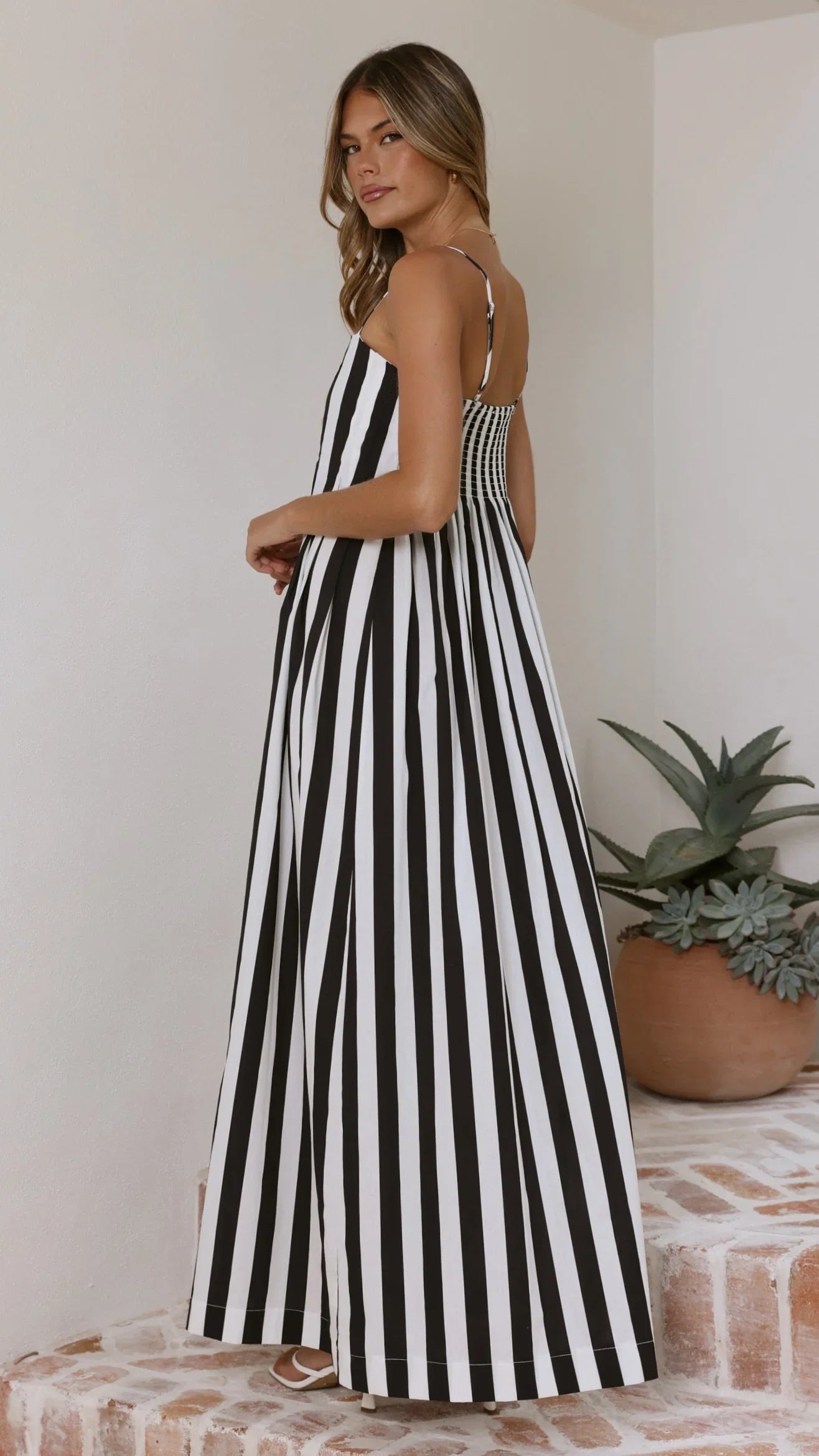 Pippa Maxi Dress Black Stripe