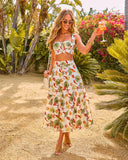 Sea Drift Cotton Tropical Print Crop Top