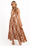 Zora Maxi Dress Tan Print