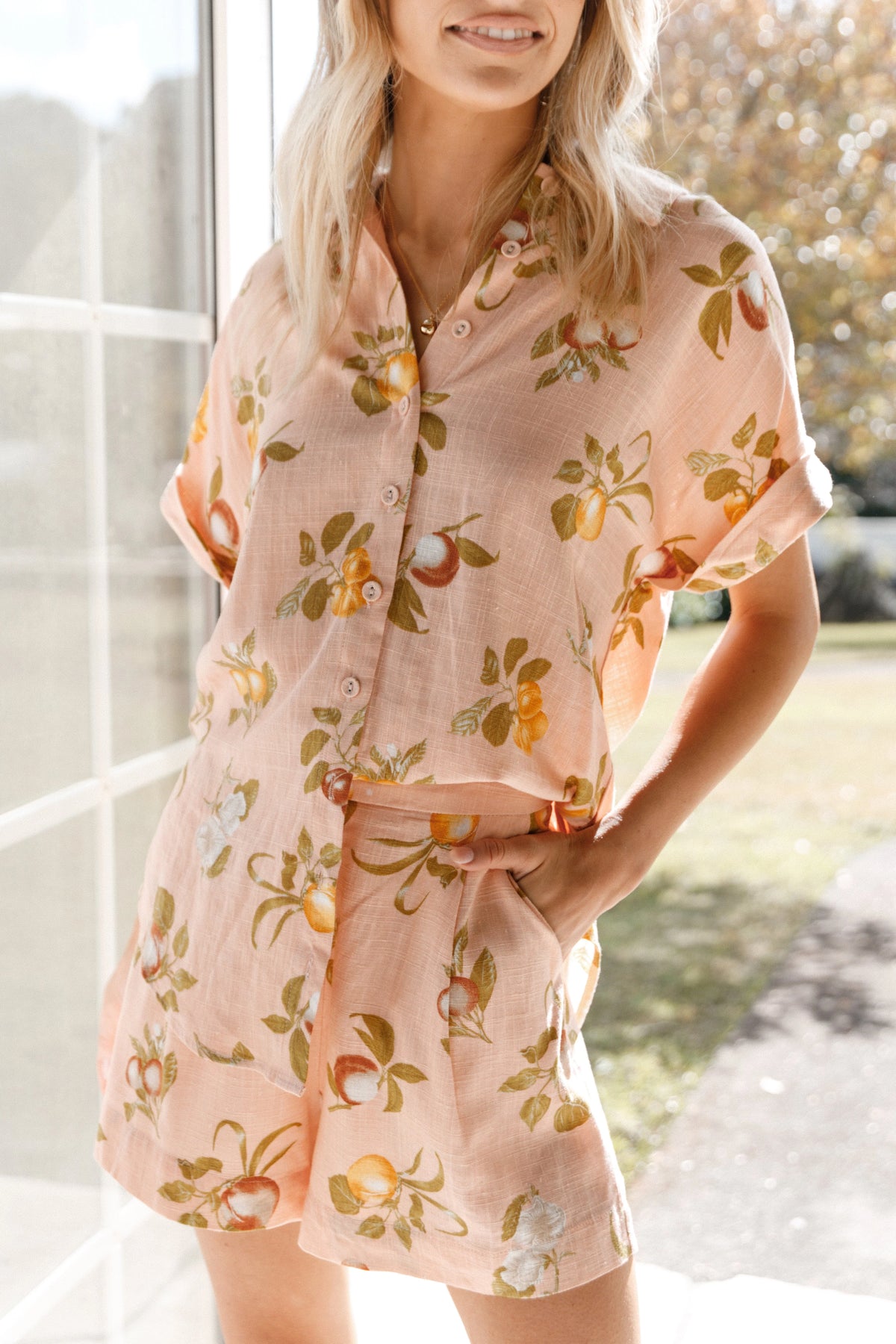 Cecily Tailored Shorts Pink Floral