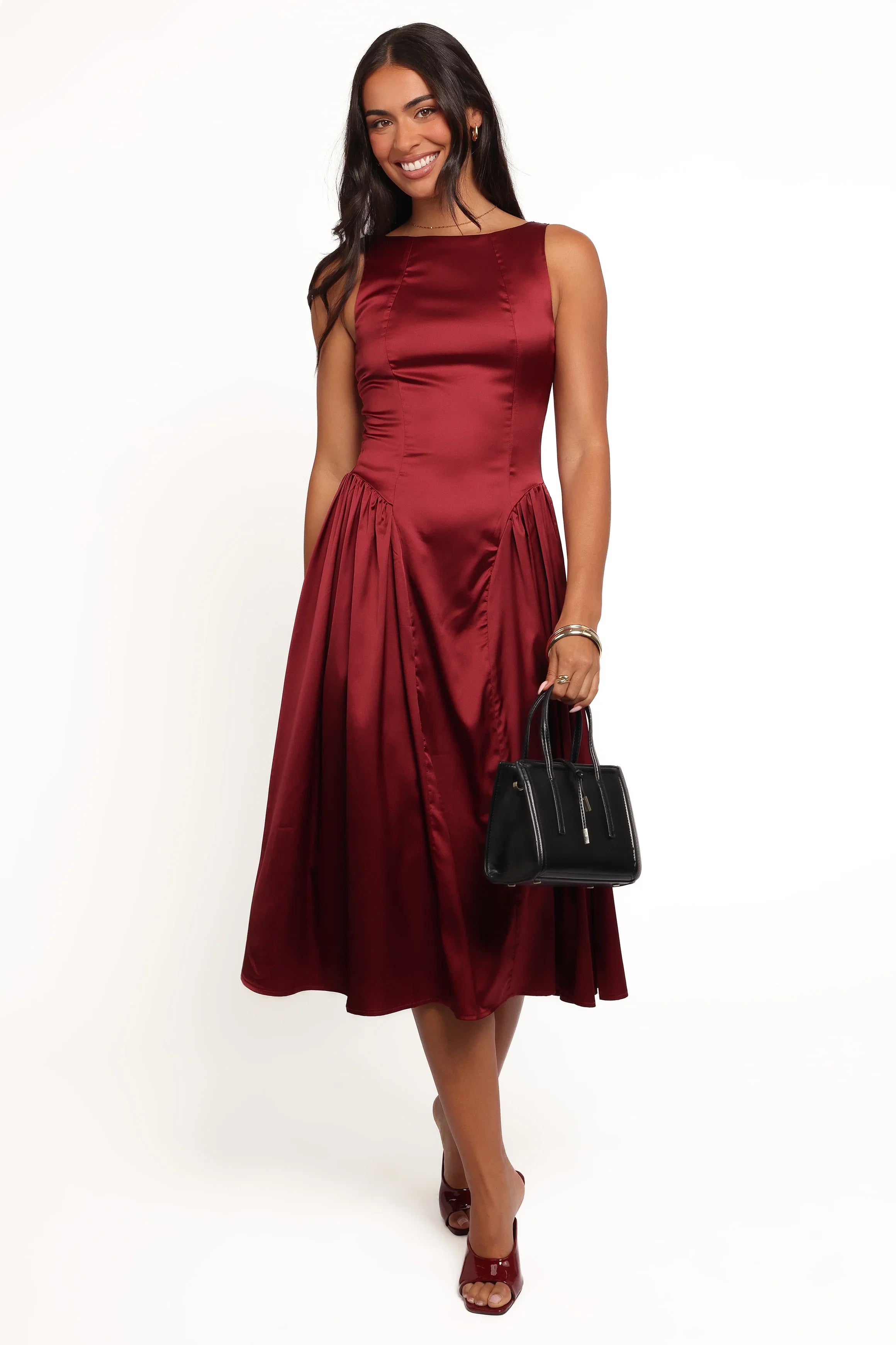 Katelyn Midi Dress Burgundy