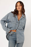 Cassie Oversized Denim Shacket Blue