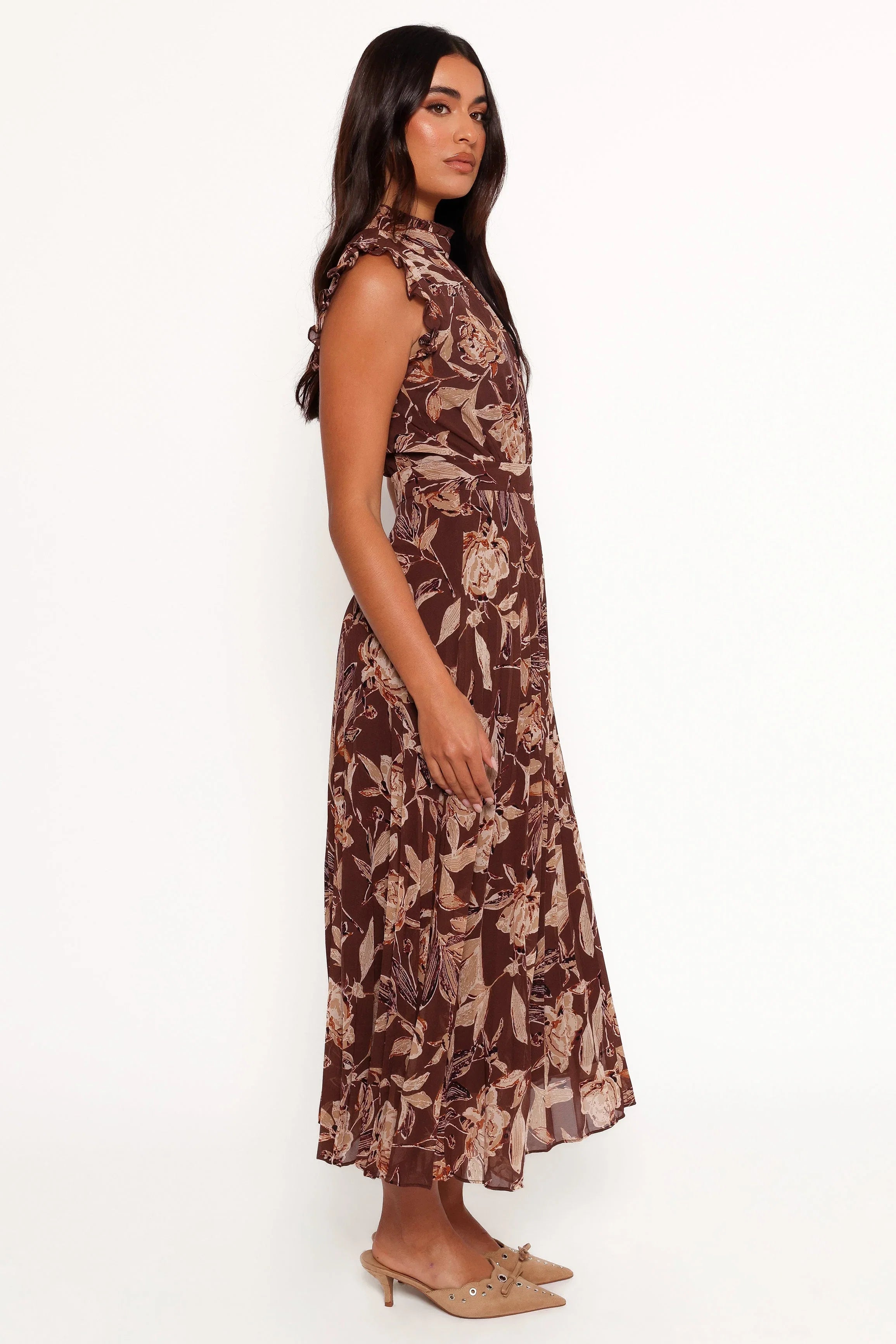 Delphine Maxi Dress Brown Floral