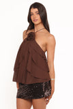 Zinnia Sequin Mini Skirt Brown