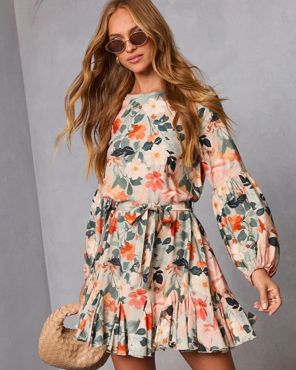 Auburn Waist Tie Mini Dress