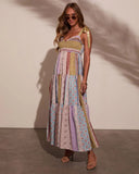 Sweet Spring Patchwork Maxi Dress