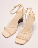 Riviera Darling Vegan Leather Clear Wedge Heels