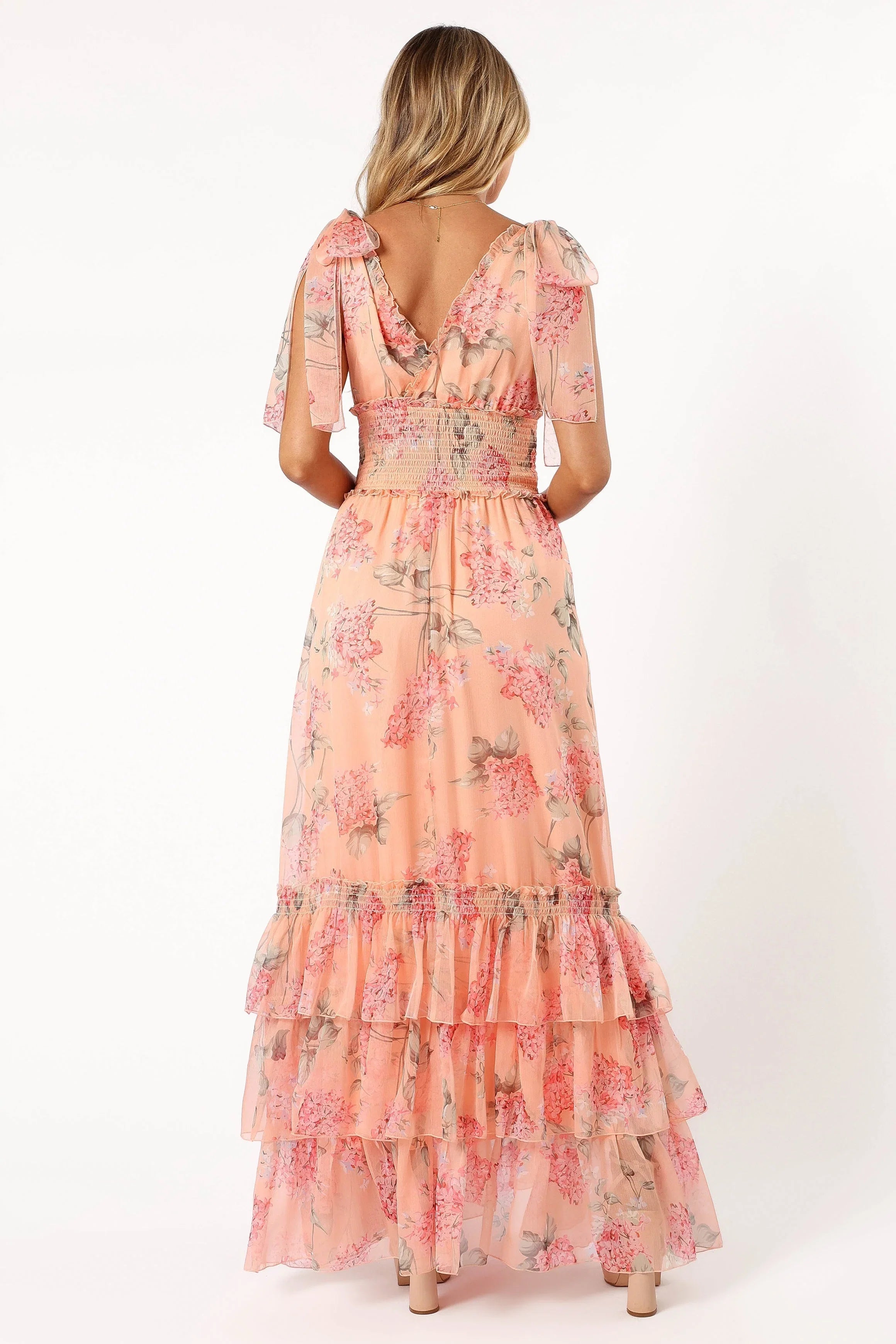 Fionna Maxi Dress Peach Floral