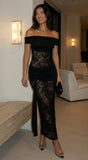 Valenne Off Shoulder Lace Maxi Dress Black