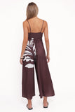 Delfina Jumpsuit Brown Palm