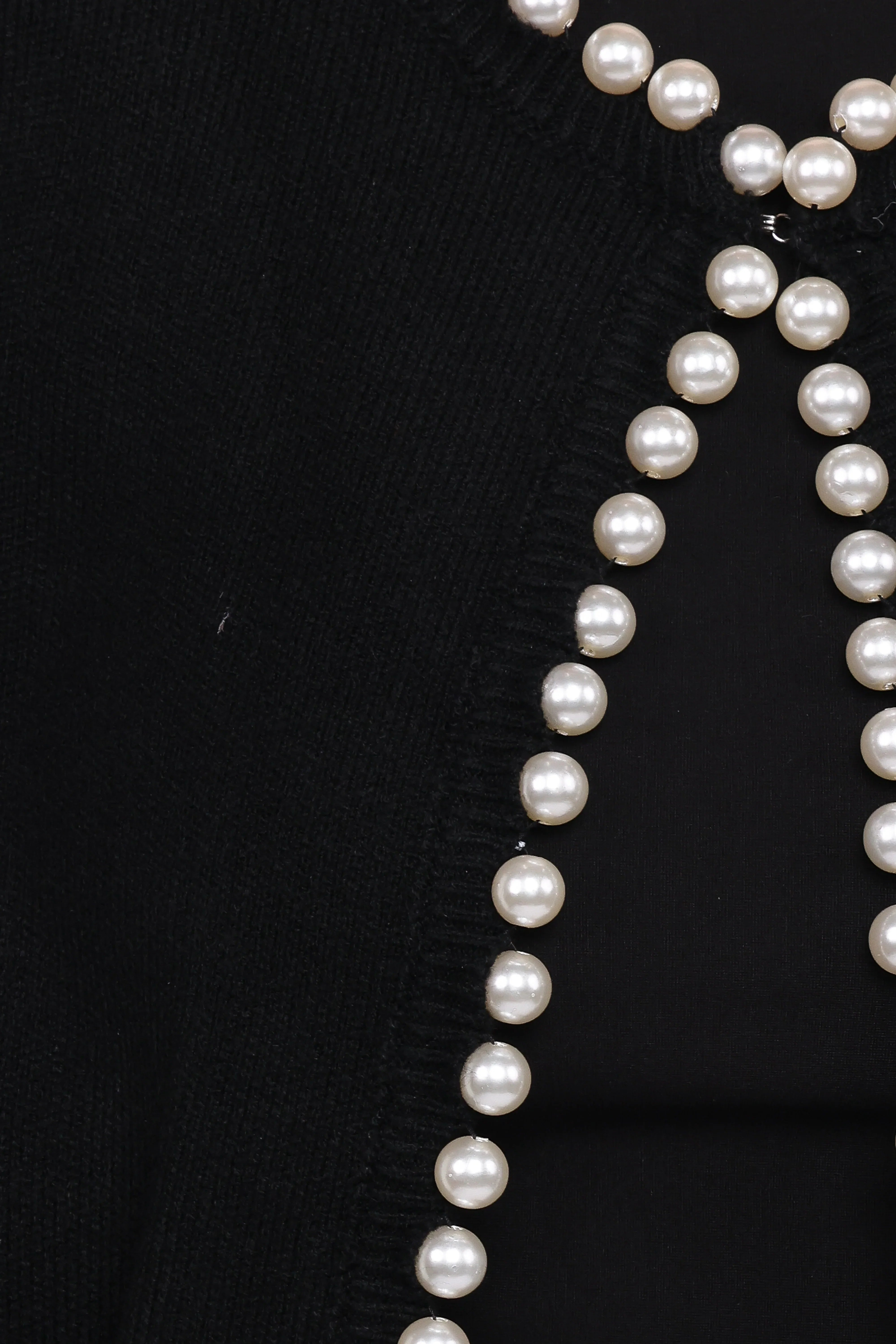 Bloom Pearl Knit Cardigan Black