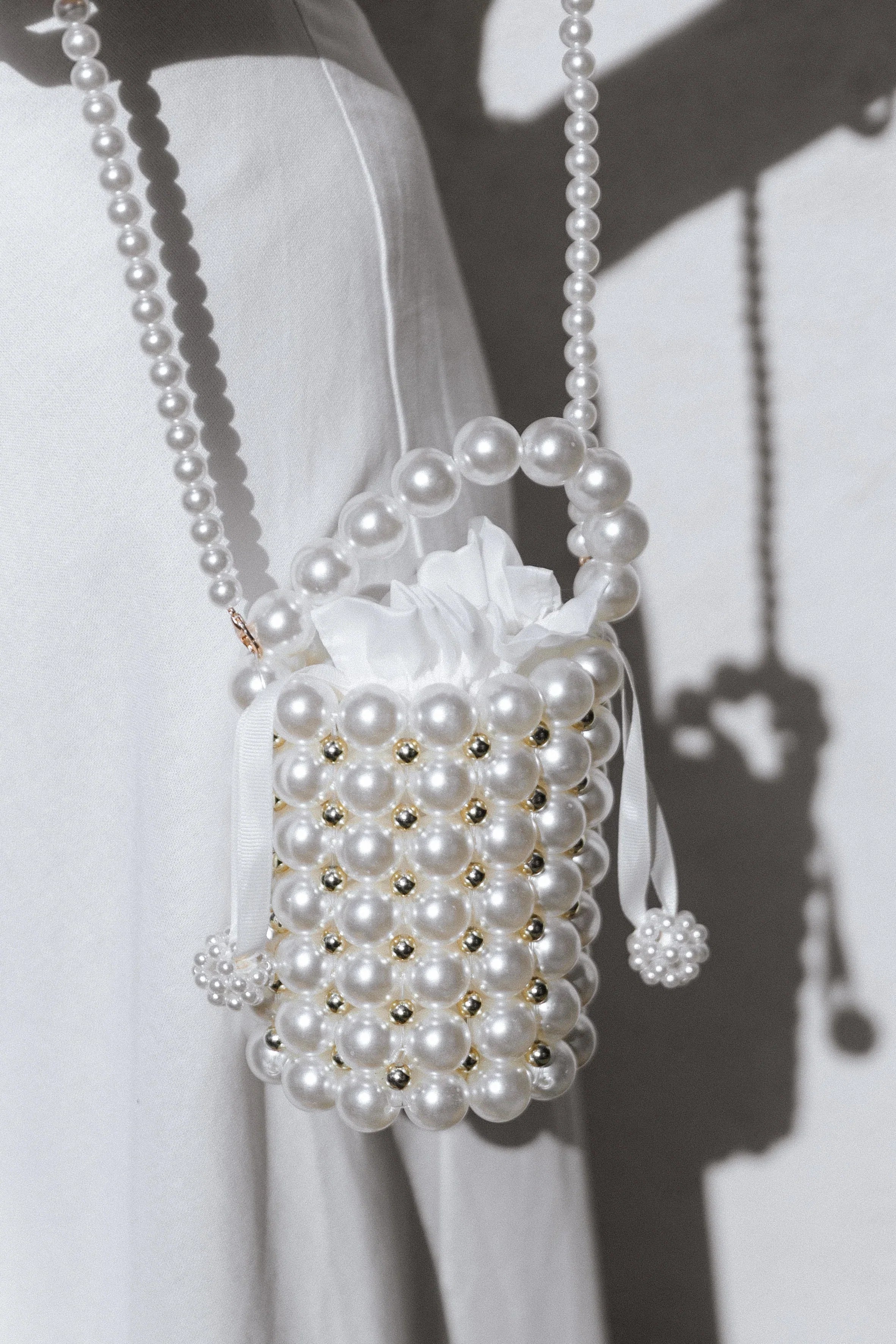 Eleanor Beaded Bag Pearl