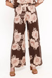 Bernadine Wide Leg Pant Brown Floral