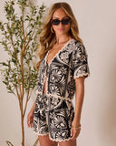 Zenya Front Tie Abstract Top