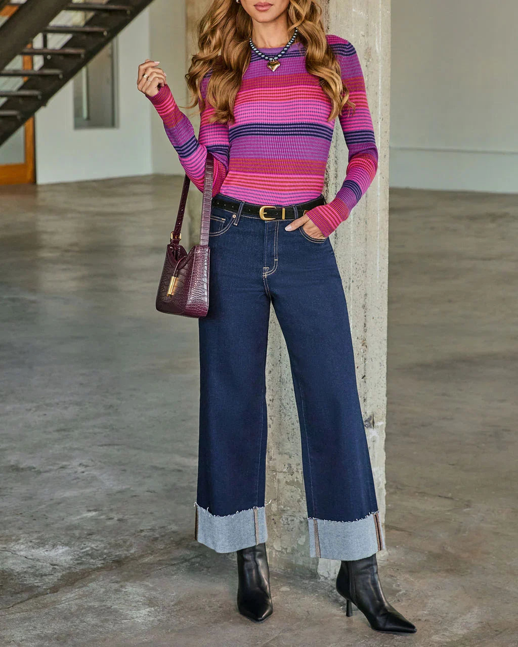 Alida Super Stretch High Rise Wide Leg Jeans