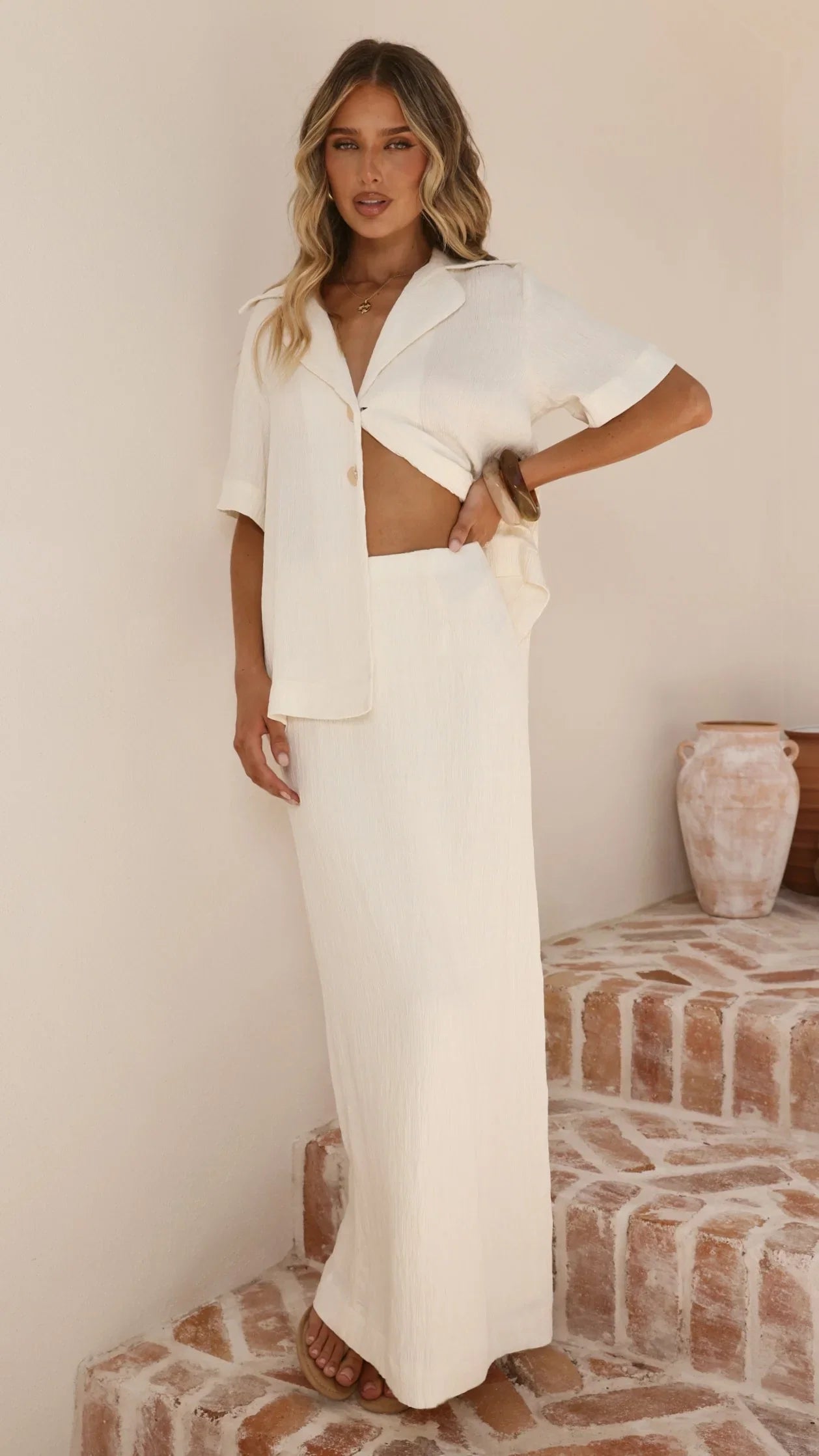 Razi Maxi Skirt Ivory