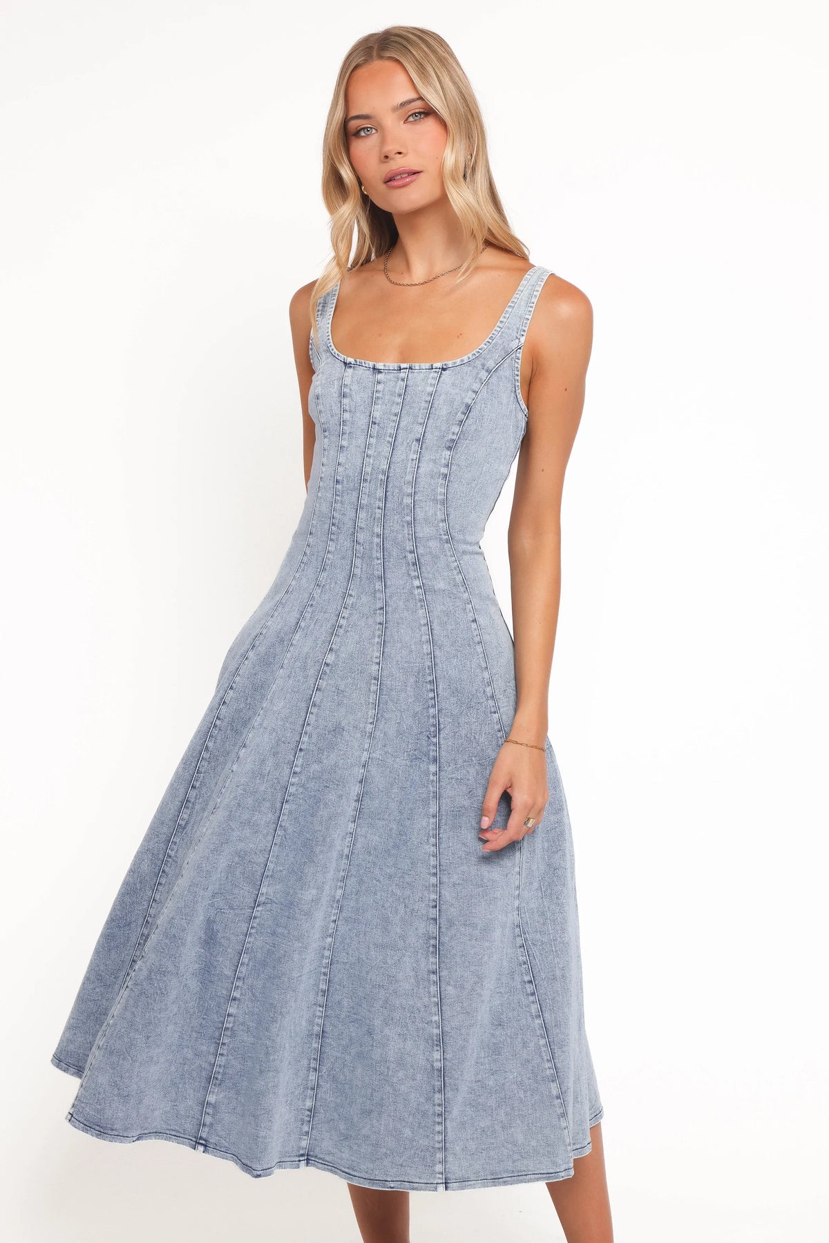 Una Midi Dress Light Denim