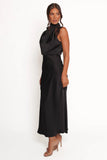 Anabelle Halter Neck Lace Maxi Dress Black