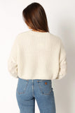 Catalina Polka Dot Texture Knit Sweater Ivory