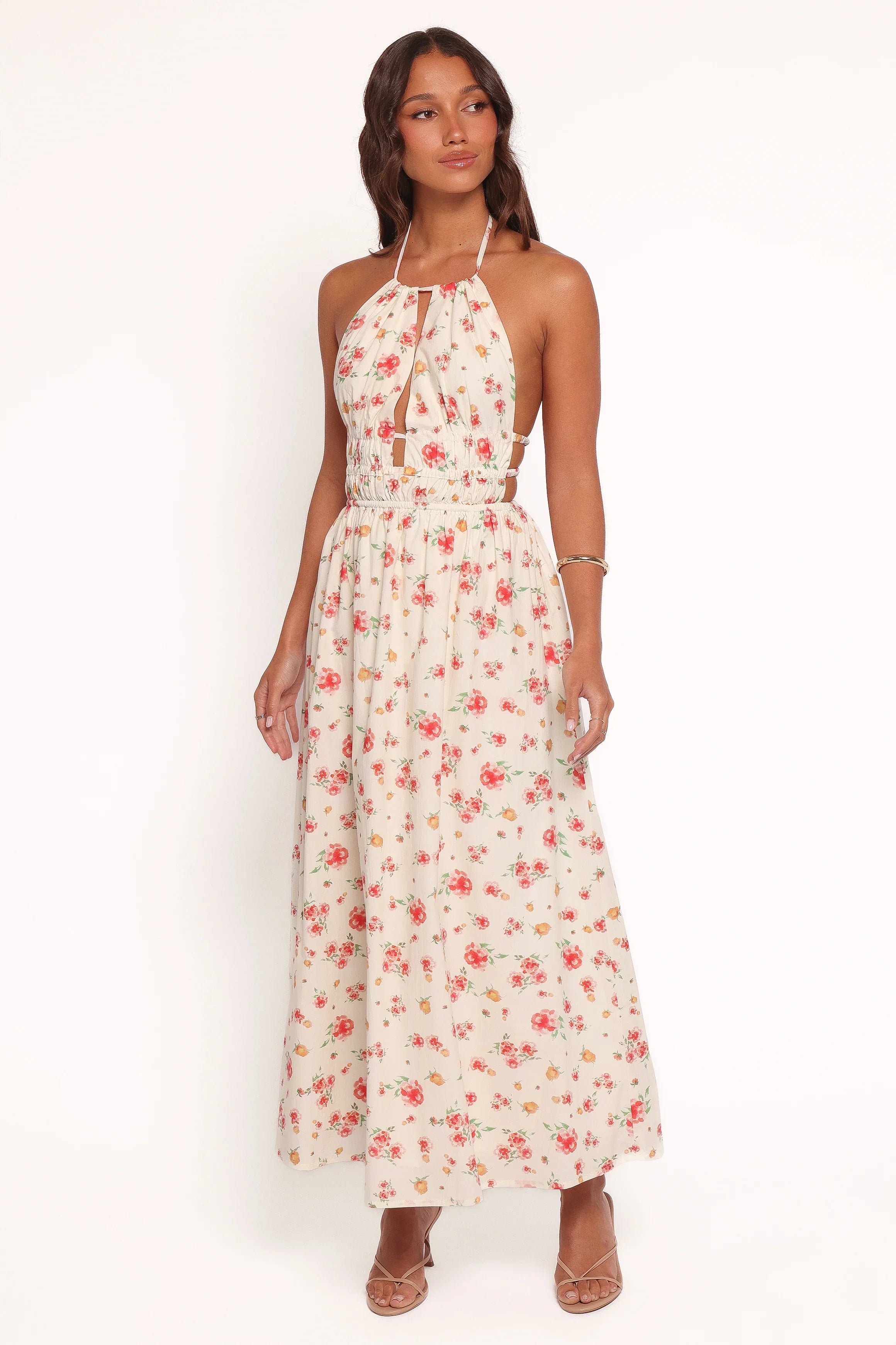 Wilder Halterneck Maxi Dress Pink Floral
