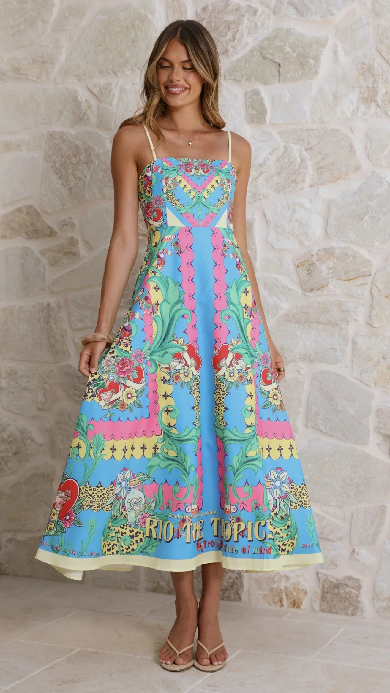 Azure Maxi Dress Tropical Rio
